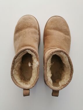 UGG Classic Ultra Mini In Chestnut Shearling-Lined Short Suede Booties